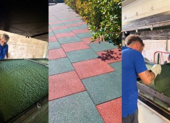 Producția și montajul dalelor din cauciuc pentru locuri de joacă